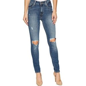 Levi 721 high rise skinny ripped knees jeans